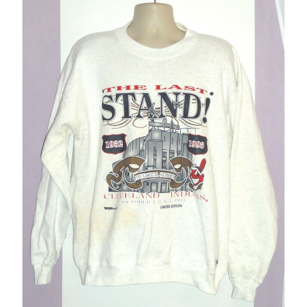 Vintage Trench Ultra Cleveland Indians The Last Stand! Men's Sweater Sz:XL READ
